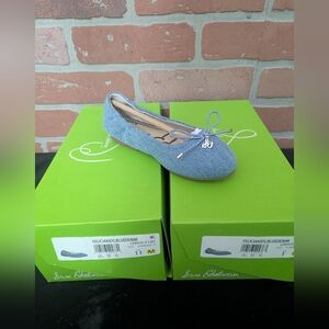 Sam Edelman Light Blue Denim Ballet Flat with Bow Charm